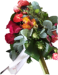 Rouwwerk met anturium dubbelkleur rozen en eucalyptus